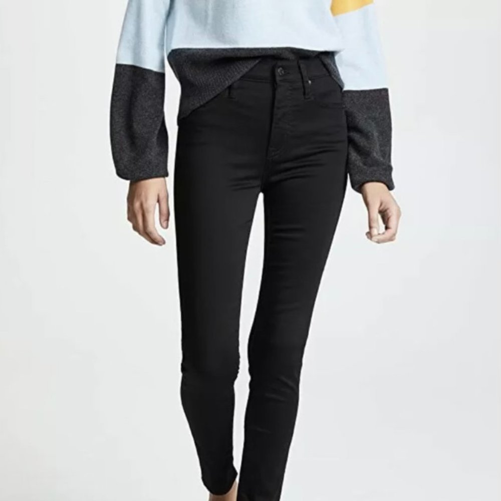 Madewell 9" High Rise Skinny Jeans Regular Standard 23 Denim Dark Wash Black